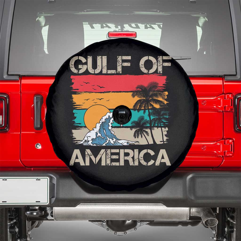 Gulf Of America Spare Tire Cover Funny Beach Summer Vacation Retro Vintage