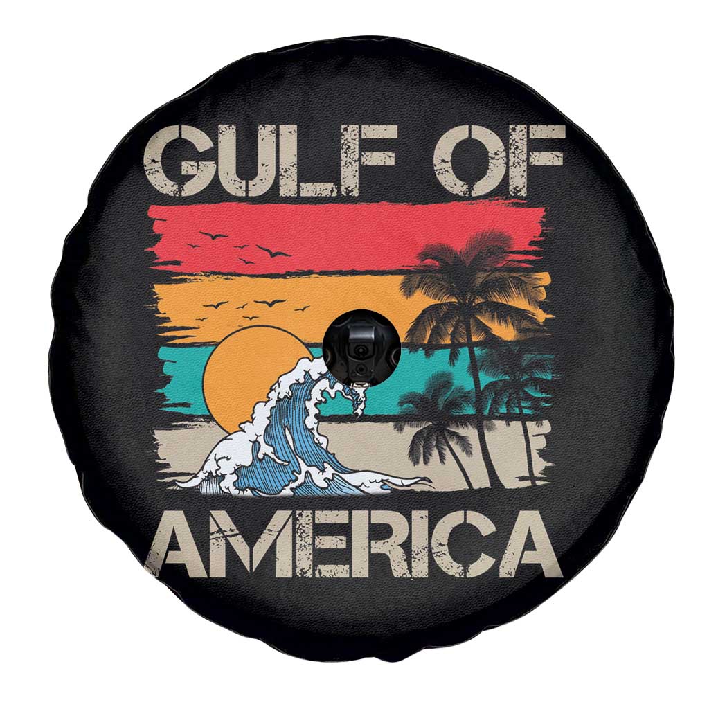 Gulf Of America Spare Tire Cover Funny Beach Summer Vacation Retro Vintage