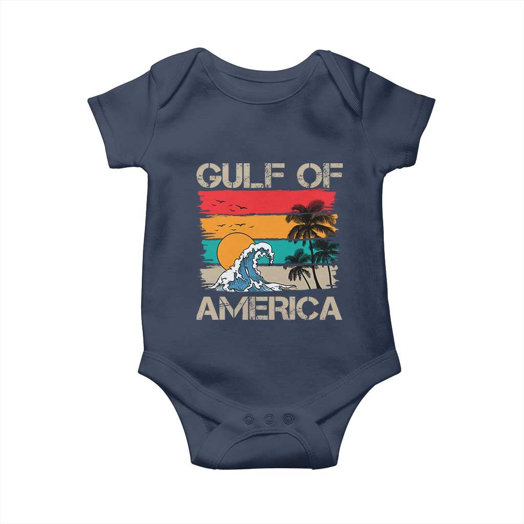 Gulf Of America Baby Onesie Funny Beach Summer Vacation Retro Vintage