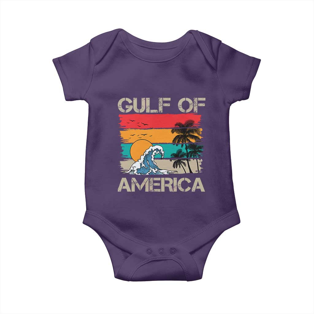 Gulf Of America Baby Onesie Funny Beach Summer Vacation Retro Vintage