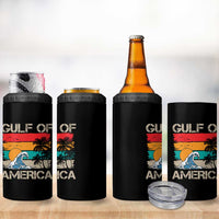 Gulf Of America 4 in 1 Can Cooler Tumbler Funny Beach Summer Vacation Retro Vintage