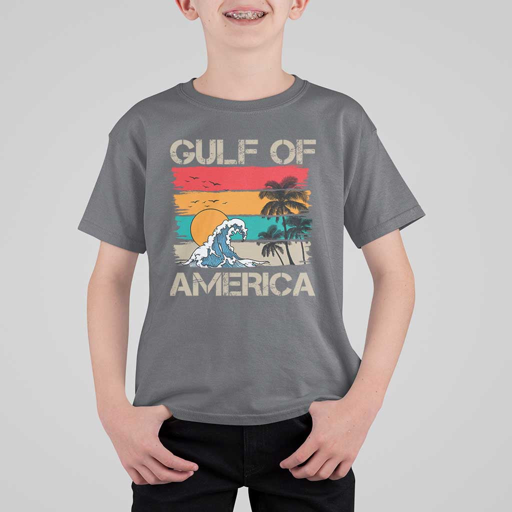 Gulf Of America T Shirt For Kid Funny Beach Summer Vacation Retro Vintage