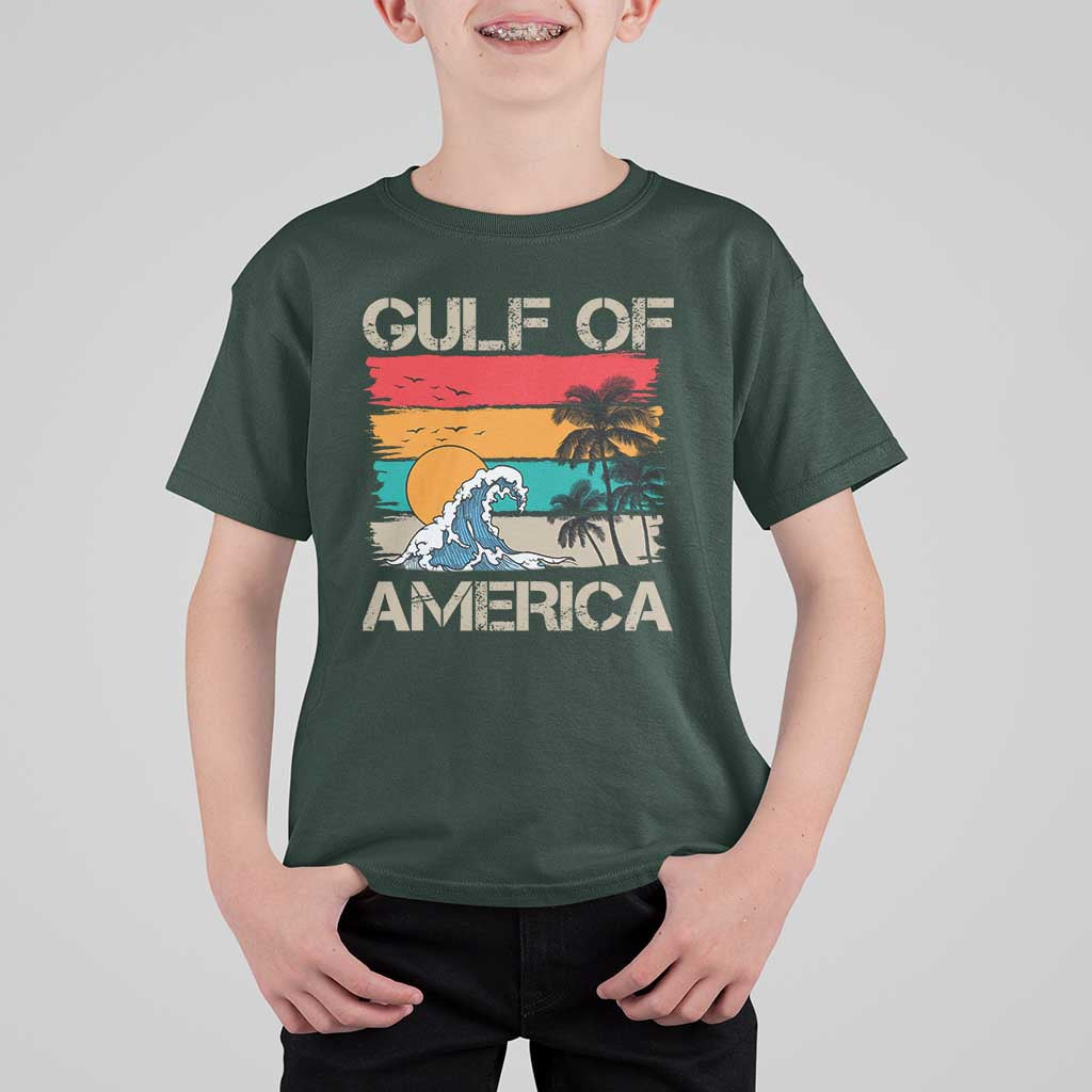Gulf Of America T Shirt For Kid Funny Beach Summer Vacation Retro Vintage
