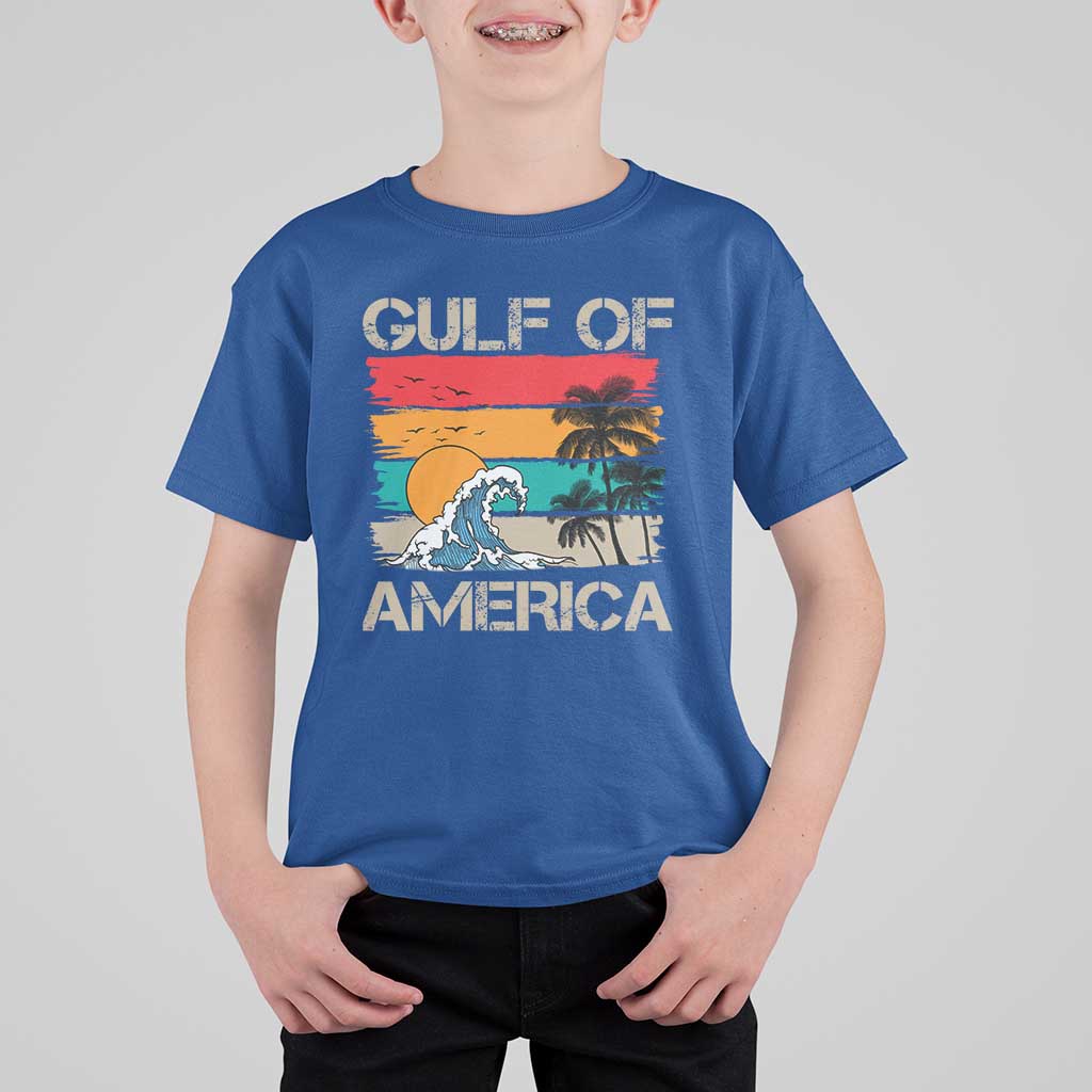 Gulf Of America T Shirt For Kid Funny Beach Summer Vacation Retro Vintage