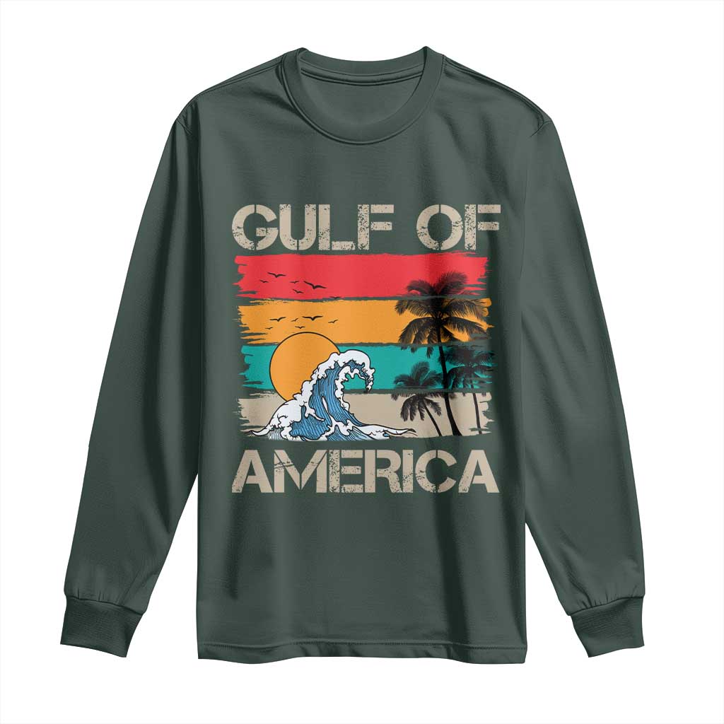Gulf Of America Long Sleeve Shirt Funny Beach Summer Vacation Retro Vintage
