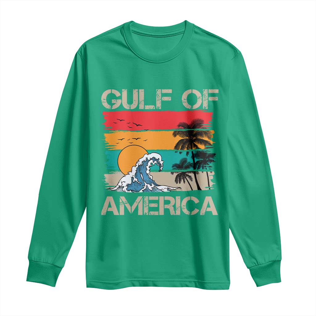 Gulf Of America Long Sleeve Shirt Funny Beach Summer Vacation Retro Vintage