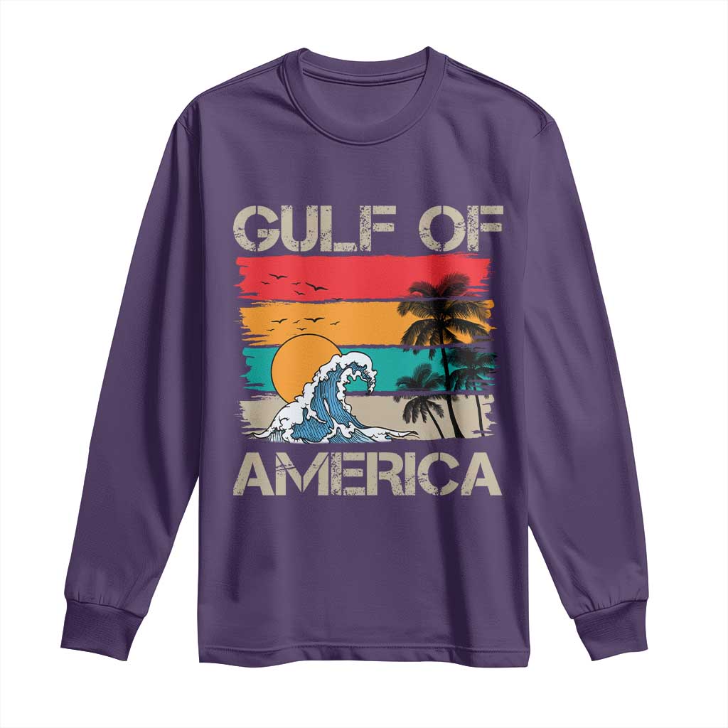 Gulf Of America Long Sleeve Shirt Funny Beach Summer Vacation Retro Vintage