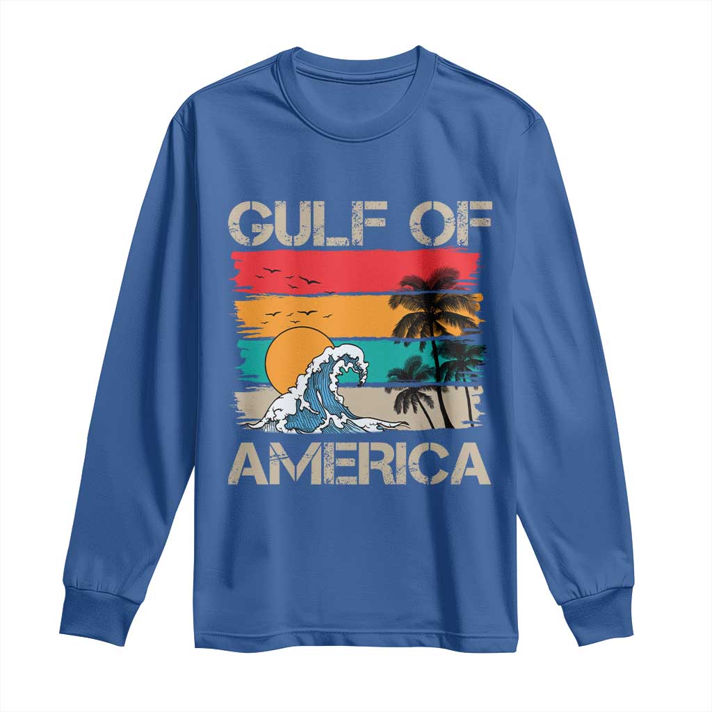 Gulf Of America Long Sleeve Shirt Funny Beach Summer Vacation Retro Vintage