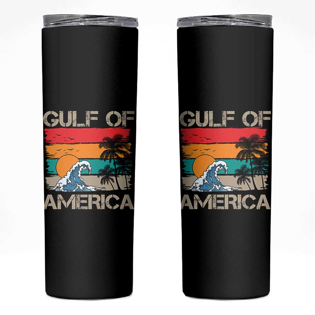 Gulf Of America Skinny Tumbler Funny Beach Summer Vacation Retro Vintage