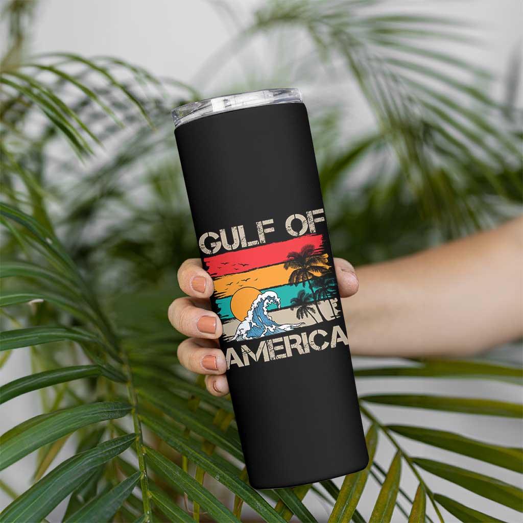 Gulf Of America Skinny Tumbler Funny Beach Summer Vacation Retro Vintage