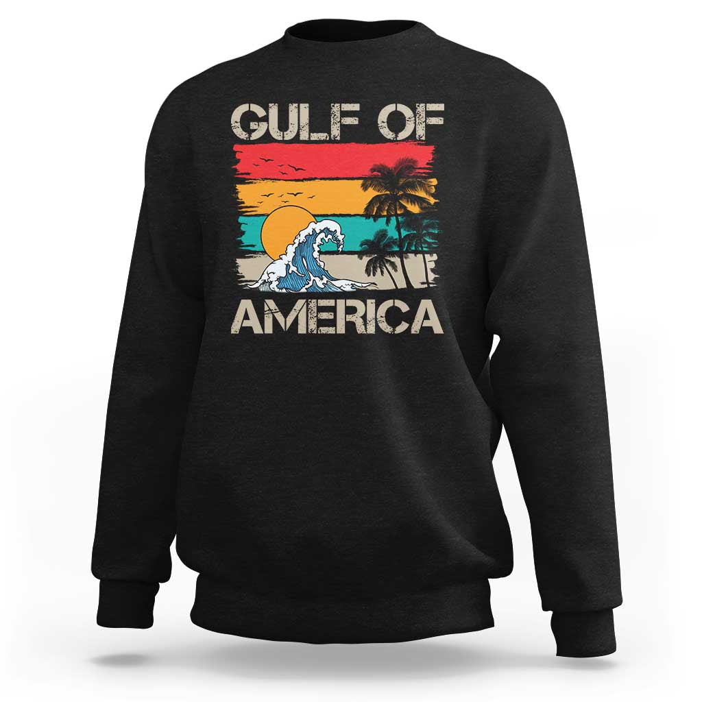 Gulf Of America Sweatshirt Funny Beach Summer Vacation Retro Vintage