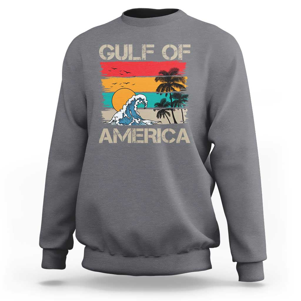 Gulf Of America Sweatshirt Funny Beach Summer Vacation Retro Vintage