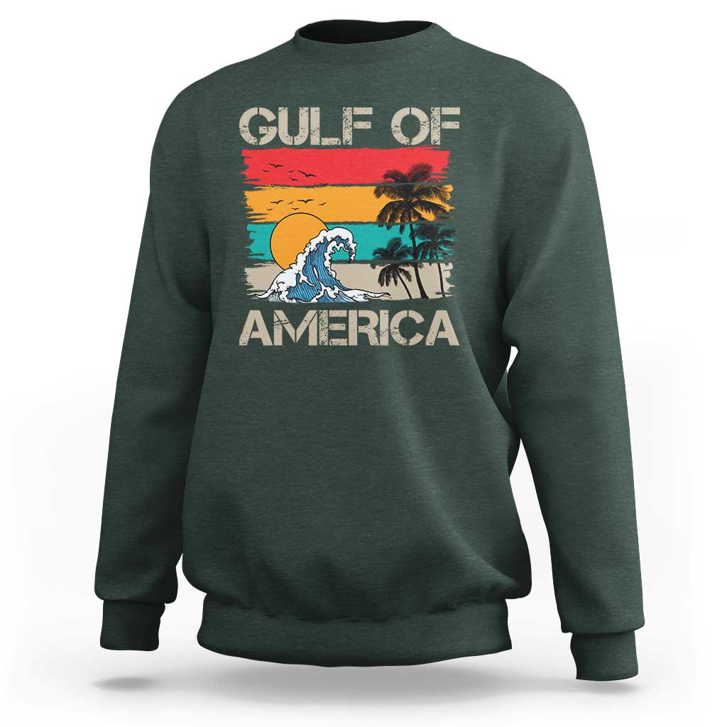 Gulf Of America Sweatshirt Funny Beach Summer Vacation Retro Vintage