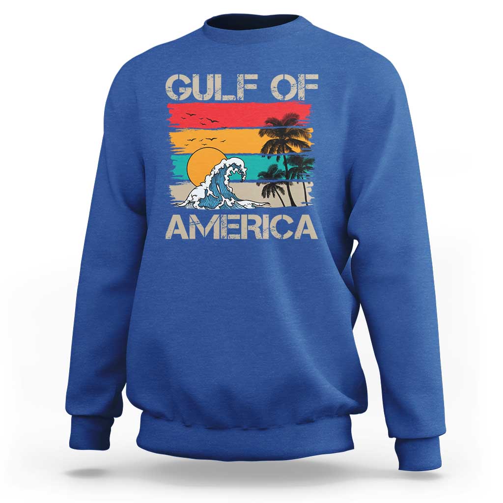 Gulf Of America Sweatshirt Funny Beach Summer Vacation Retro Vintage