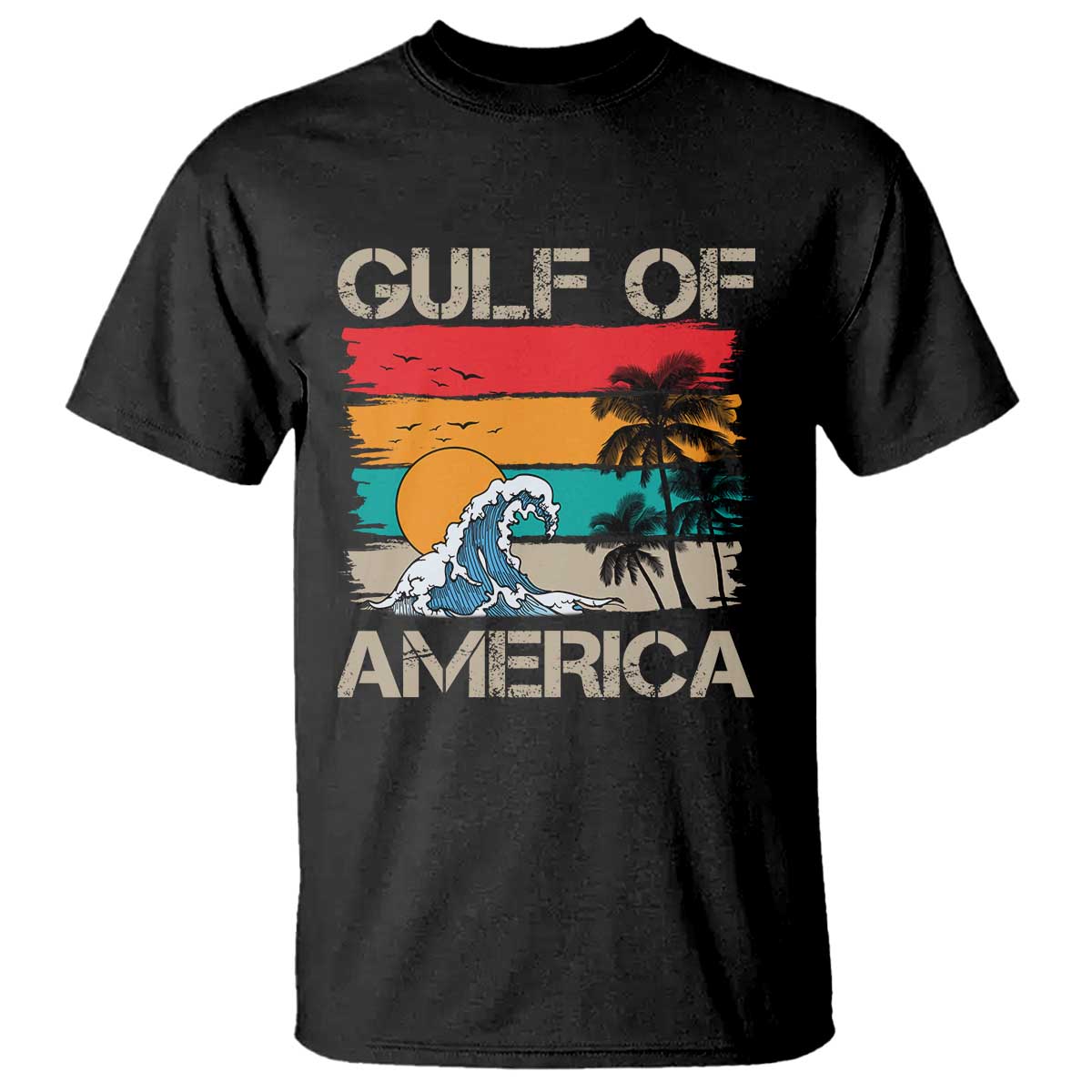 Gulf Of America T Shirt Funny Beach Summer Vacation Retro Vintage