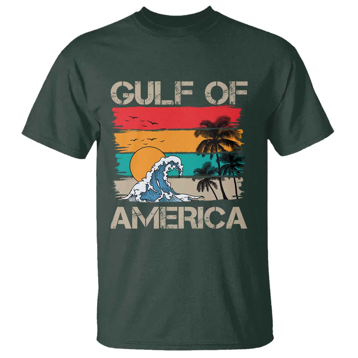 Gulf Of America T Shirt Funny Beach Summer Vacation Retro Vintage