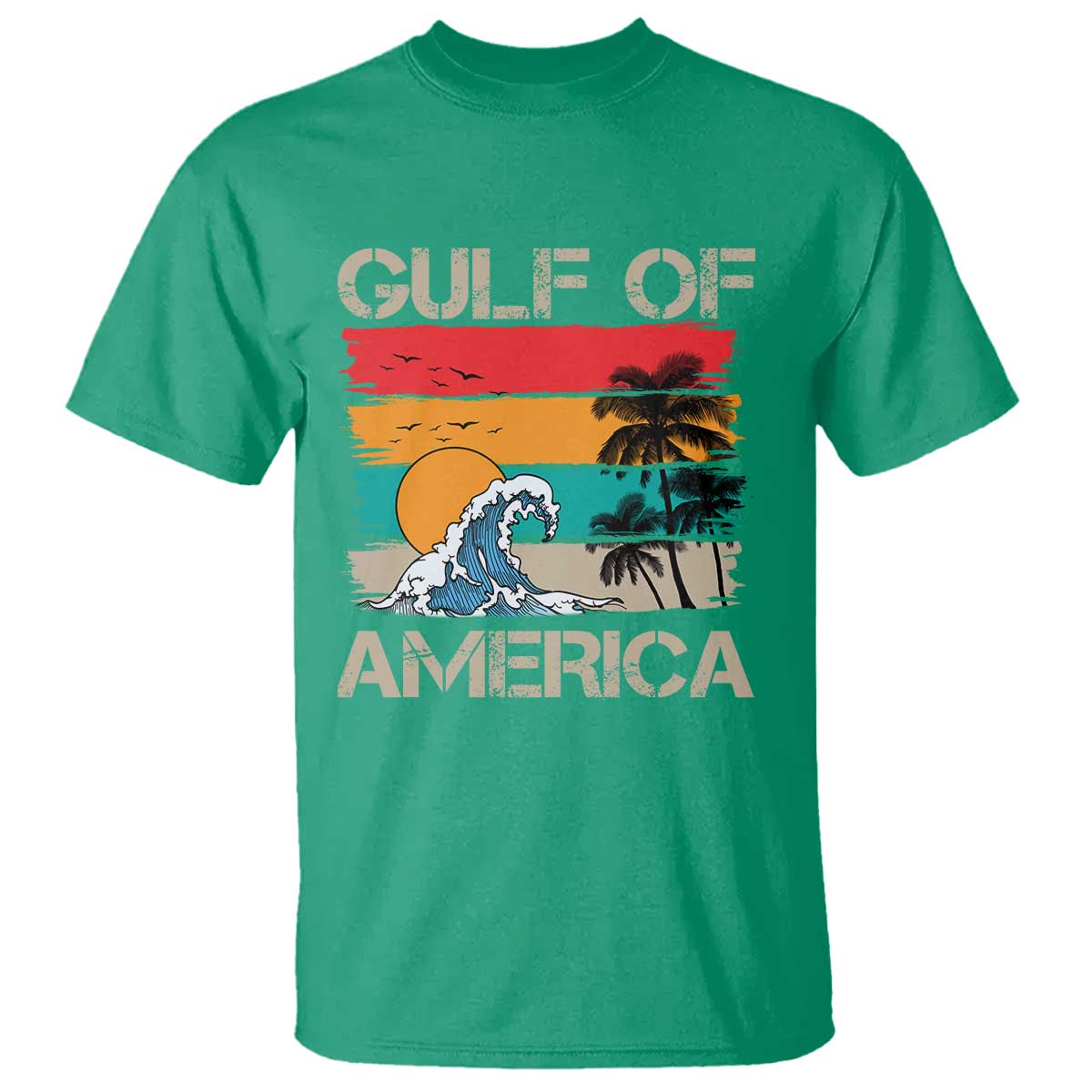 Gulf Of America T Shirt Funny Beach Summer Vacation Retro Vintage
