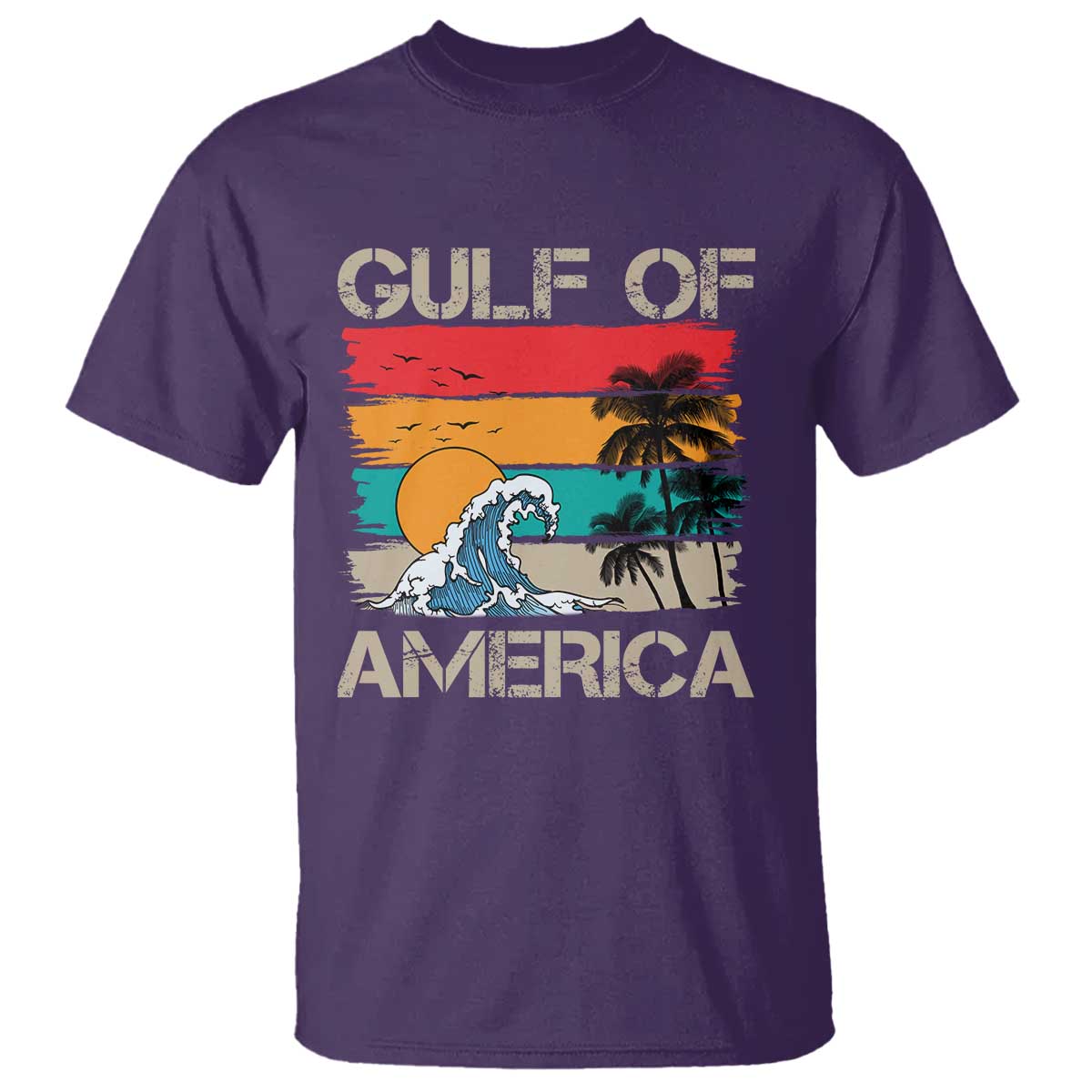 Gulf Of America T Shirt Funny Beach Summer Vacation Retro Vintage