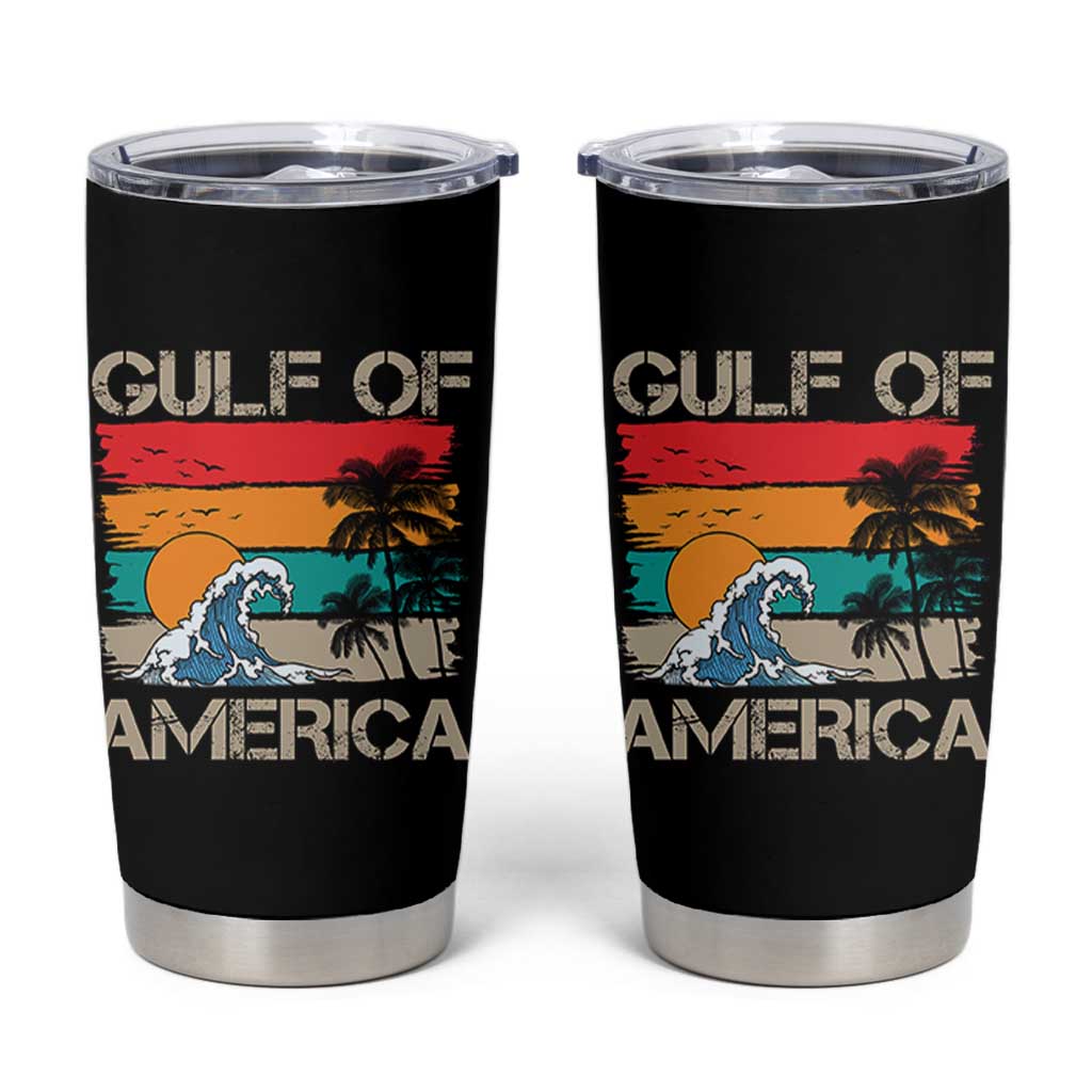 Gulf Of America Tumbler Cup Funny Beach Summer Vacation Retro Vintage