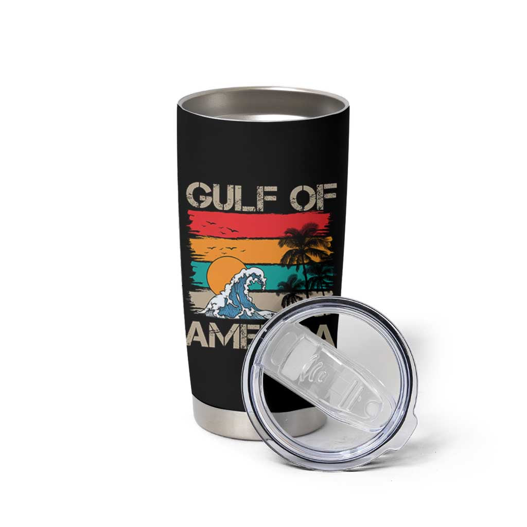 Gulf Of America Tumbler Cup Funny Beach Summer Vacation Retro Vintage
