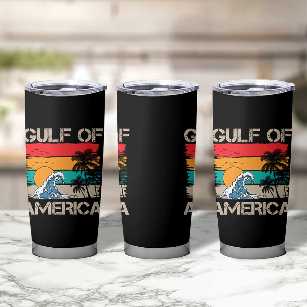 Gulf Of America Tumbler Cup Funny Beach Summer Vacation Retro Vintage