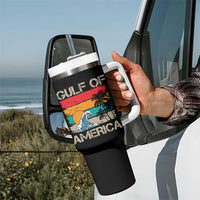 Gulf Of America Tumbler With Handle Funny Beach Summer Vacation Retro Vintage