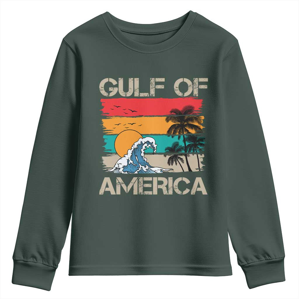Gulf Of America Youth Sweatshirt Funny Beach Summer Vacation Retro Vintage