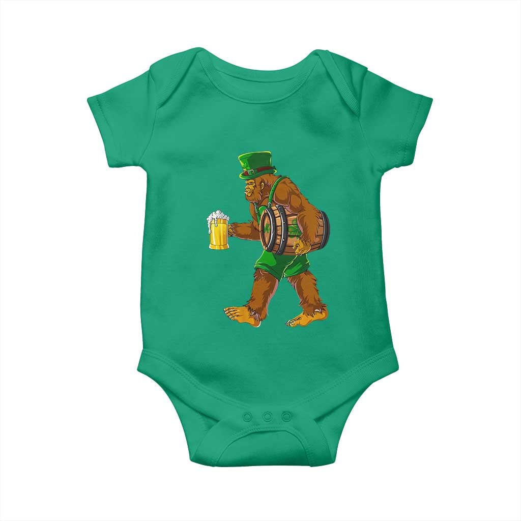 St Patricks Day Bigfoot Baby Onesie Sasquatch Beer Funny Party Shamrock