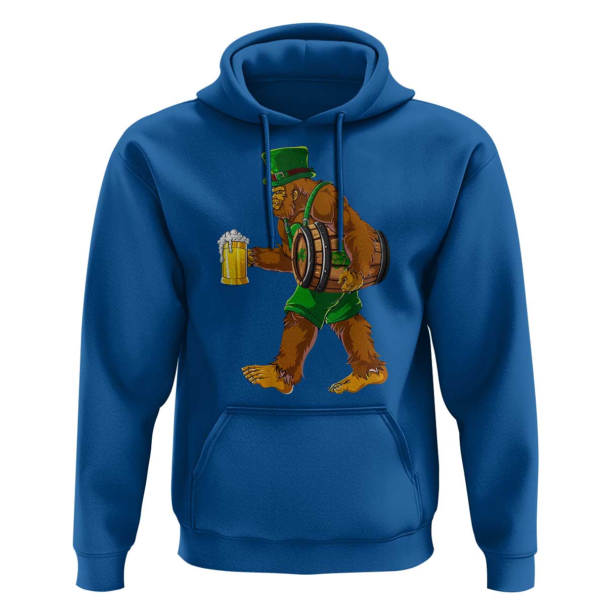 St Patricks Day Bigfoot Hoodie Sasquatch Beer Funny Party Shamrock