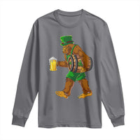 St Patricks Day Bigfoot Long Sleeve Shirt Sasquatch Beer Funny Party Shamrock