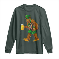 St Patricks Day Bigfoot Long Sleeve Shirt Sasquatch Beer Funny Party Shamrock