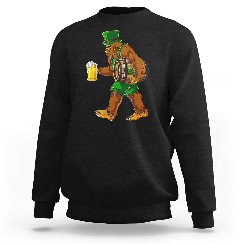 St Patricks Day Bigfoot Sweatshirt Sasquatch Beer Funny Party Shamrock