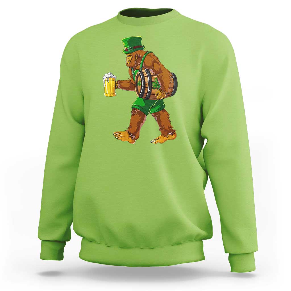 St Patricks Day Bigfoot Sweatshirt Sasquatch Beer Funny Party Shamrock