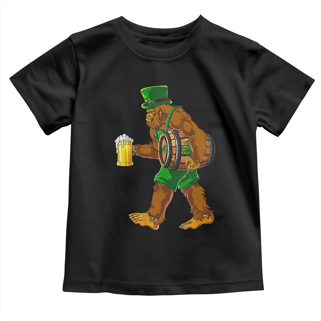 St Patricks Day Bigfoot Toddler T Shirt Sasquatch Beer Funny Party Shamrock