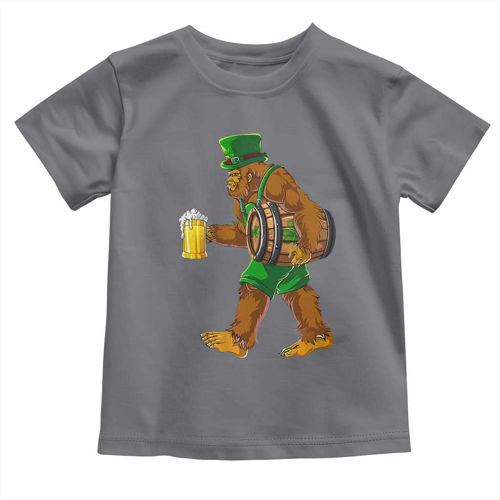 St Patricks Day Bigfoot Toddler T Shirt Sasquatch Beer Funny Party Shamrock