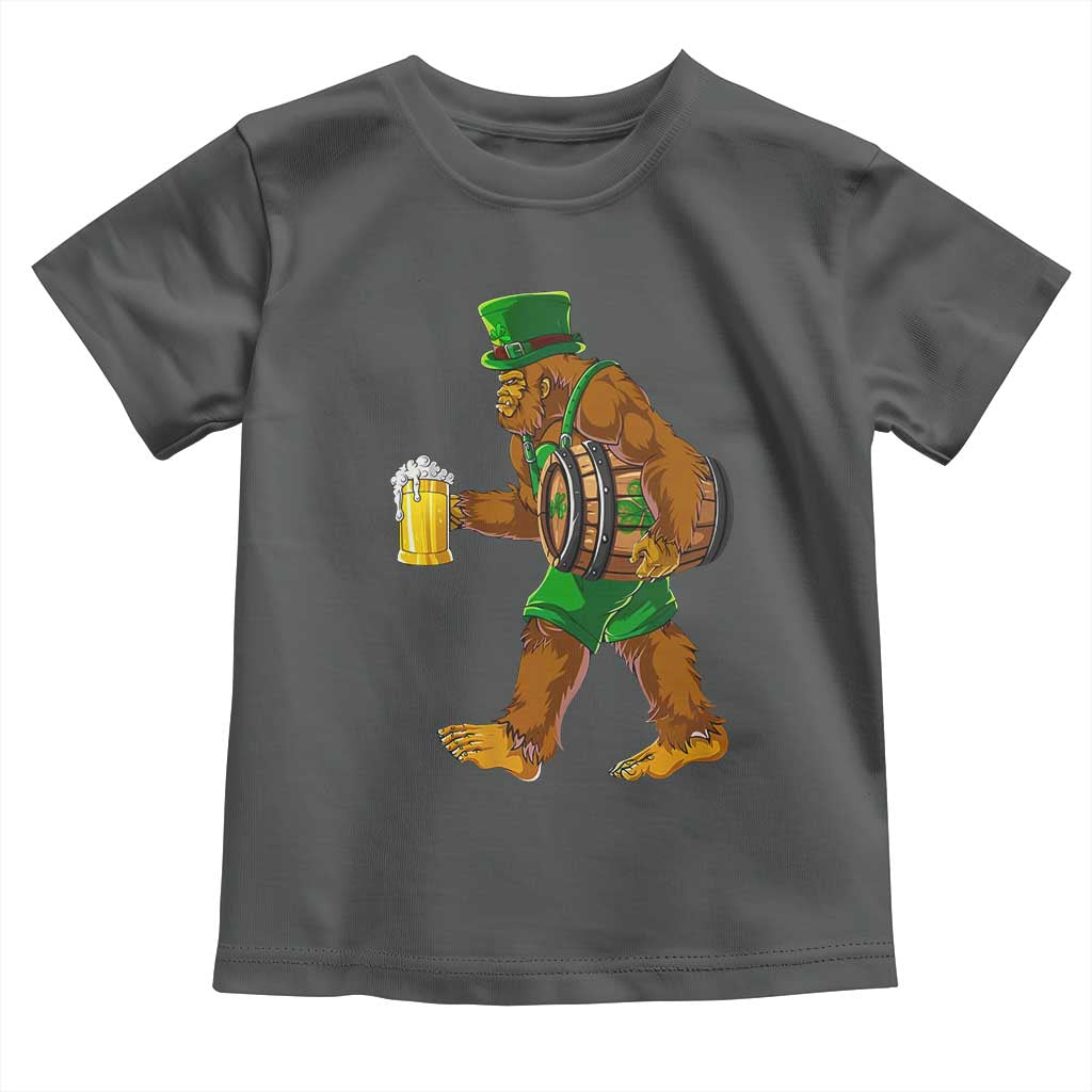 St Patricks Day Bigfoot Toddler T Shirt Sasquatch Beer Funny Party Shamrock