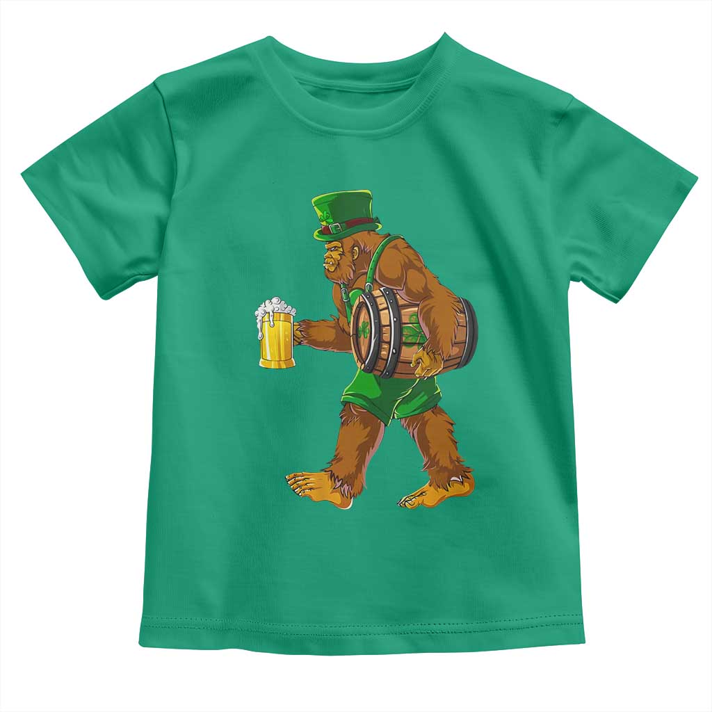 St Patricks Day Bigfoot Toddler T Shirt Sasquatch Beer Funny Party Shamrock