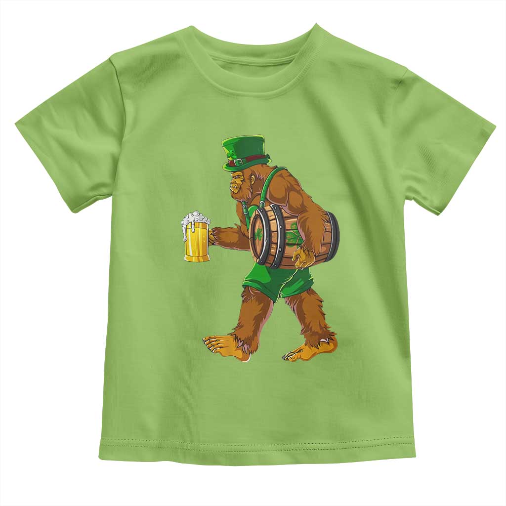 St Patricks Day Bigfoot Toddler T Shirt Sasquatch Beer Funny Party Shamrock
