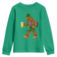 St Patricks Day Bigfoot Youth Sweatshirt Sasquatch Beer Funny Party Shamrock