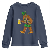 St Patricks Day Bigfoot Youth Sweatshirt Sasquatch Beer Funny Party Shamrock