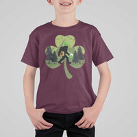 St Patricks Day Bigfoot T Shirt For Kid Sasquatch Irish Beer Lovers Shamrock Clover Leaf