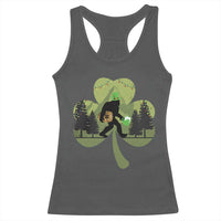 St Patricks Day Bigfoot Racerback Tank Top Sasquatch Irish Beer Lovers Shamrock Clover Leaf