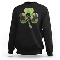 St Patricks Day Bigfoot Sweatshirt Sasquatch Irish Beer Lovers Shamrock Clover Leaf