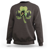 St Patricks Day Bigfoot Sweatshirt Sasquatch Irish Beer Lovers Shamrock Clover Leaf