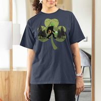 St Patricks Day Bigfoot T Shirt For Women Sasquatch Irish Beer Lovers Shamrock Clover Leaf