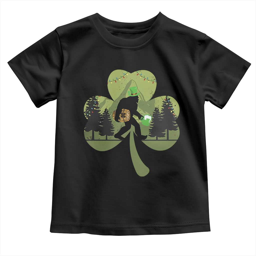 St Patricks Day Bigfoot Toddler T Shirt Sasquatch Irish Beer Lovers Shamrock Clover Leaf