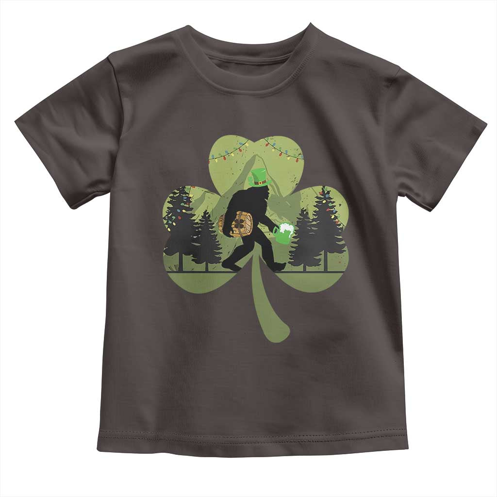 St Patricks Day Bigfoot Toddler T Shirt Sasquatch Irish Beer Lovers Shamrock Clover Leaf