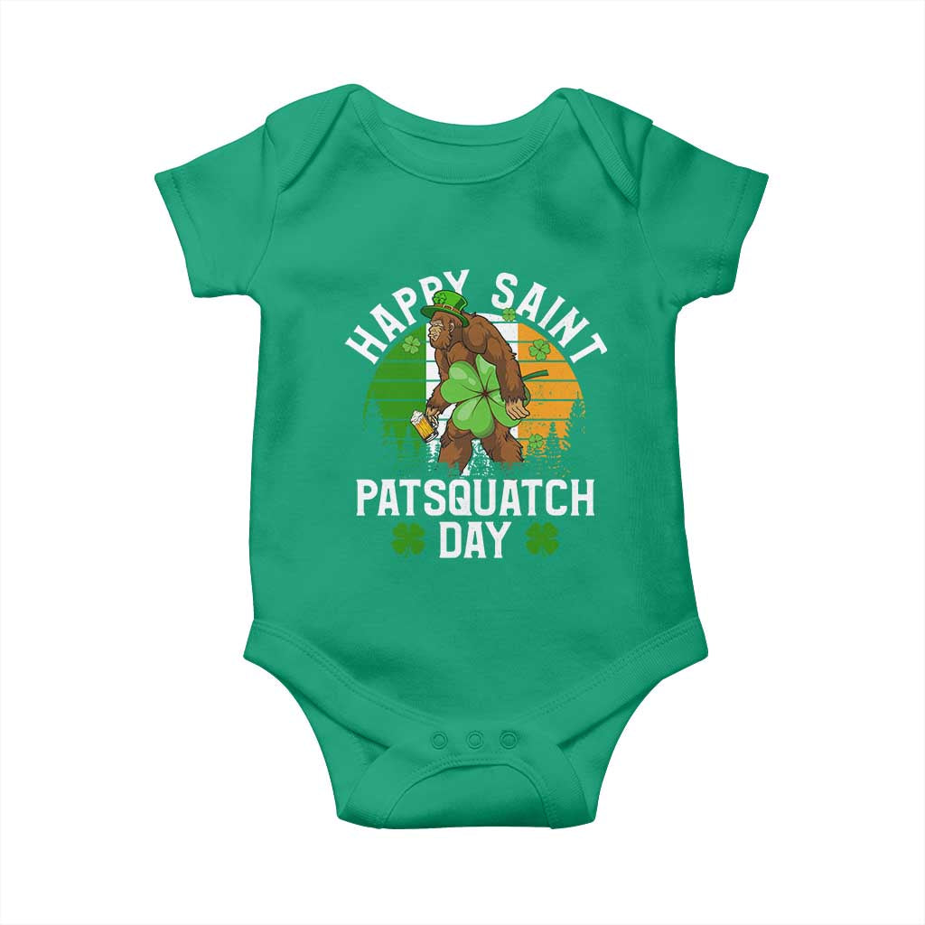 St Patricks Day Bigfoot Baby Onesie Irish Shamrock Sasquatch Beer Lovers
