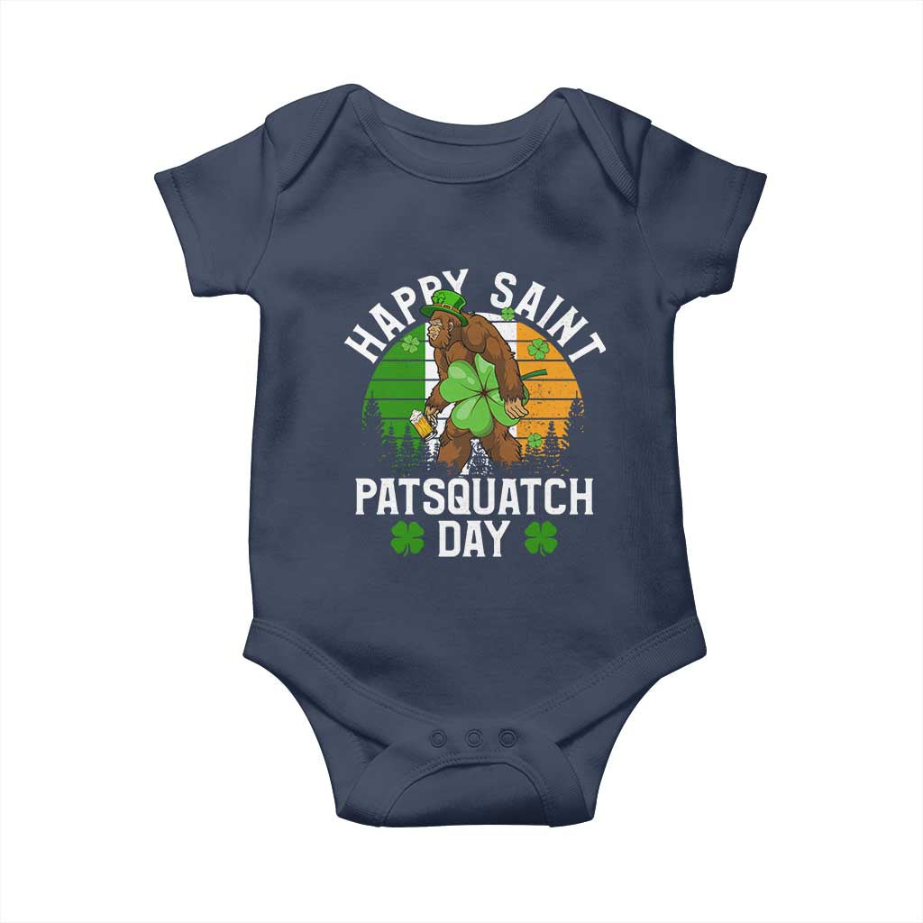 St Patricks Day Bigfoot Baby Onesie Irish Shamrock Sasquatch Beer Lovers