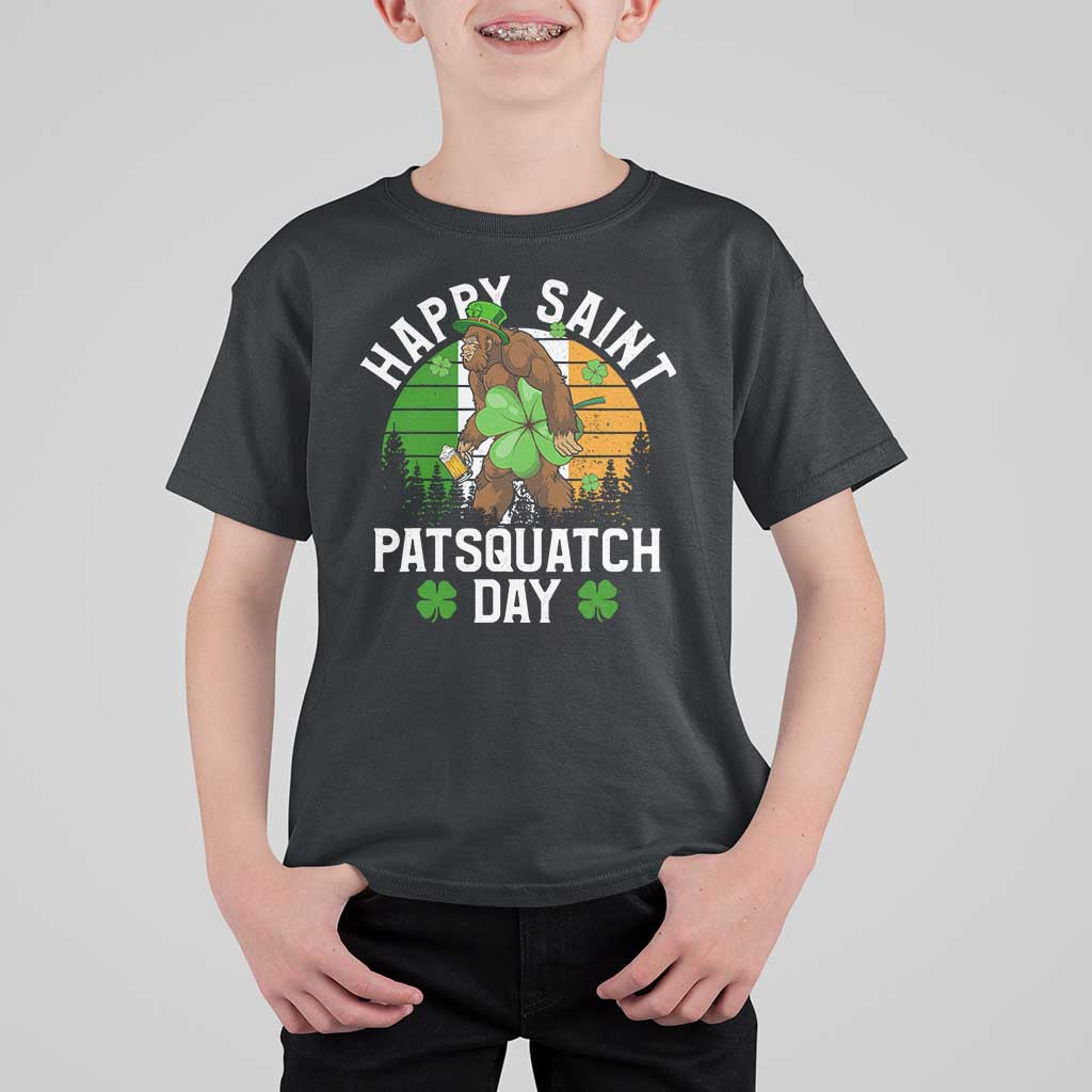 St Patricks Day Bigfoot T Shirt For Kid Irish Shamrock Sasquatch Beer Lovers